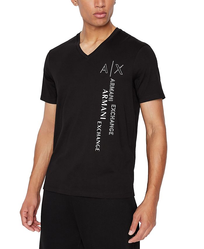 AX Armani Exchange Men's Vertical Logo VNeck TShirt Macy's
