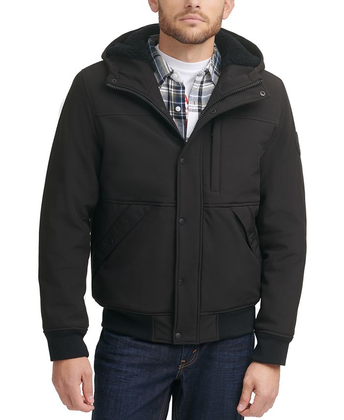 Levi's Men's Soft Shell Sherpa Lined Hooded Jacket & Reviews - Coats ...