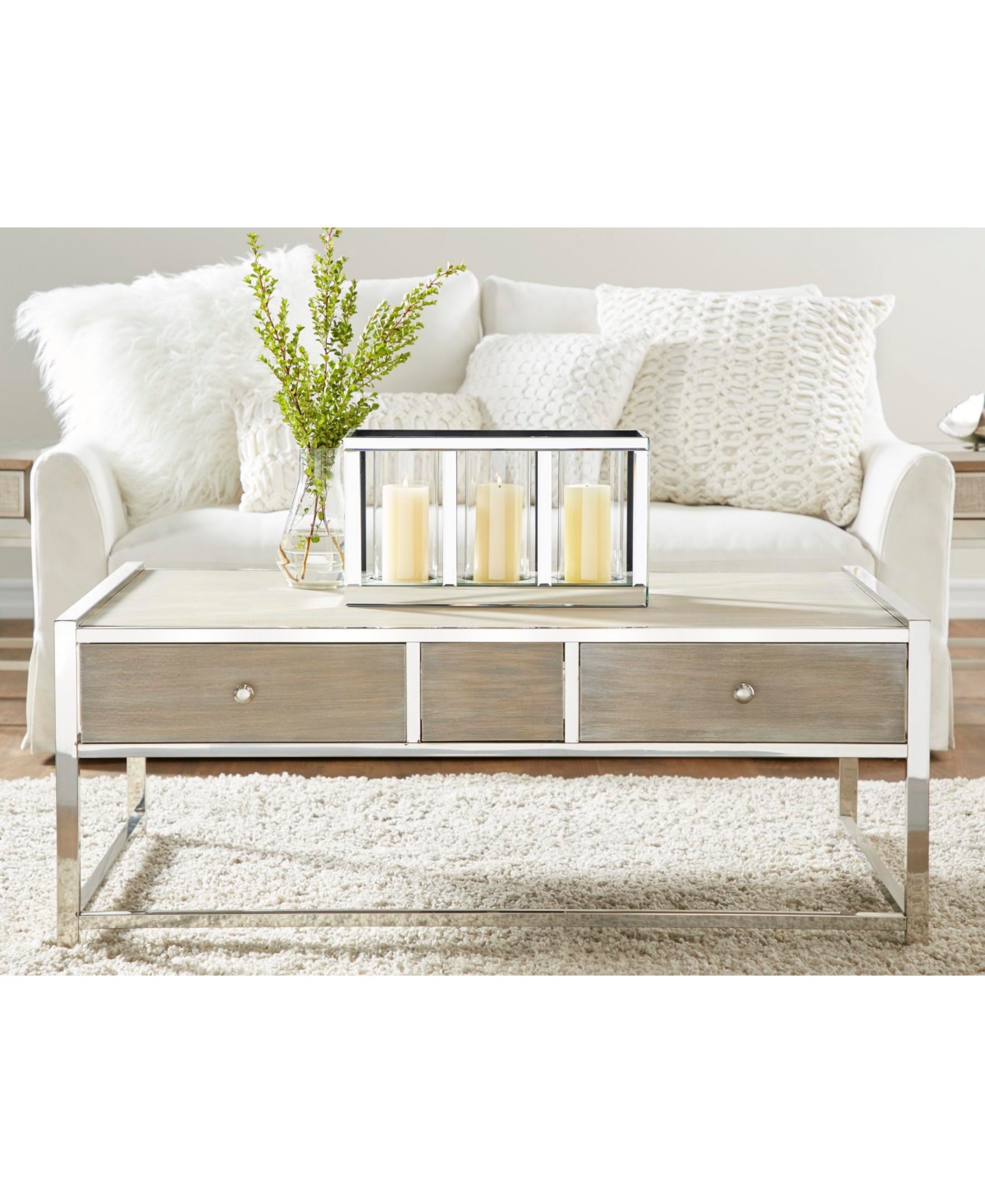 Mirror Glam Candlestick Holders - Silver-Tone