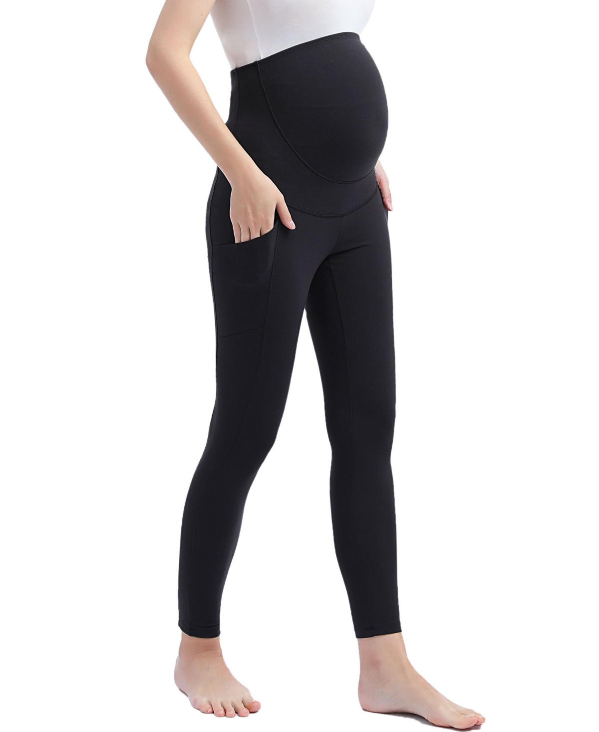 Kimi + Kai Sol Belly Back Support Pocket Maternity Leggings Pants