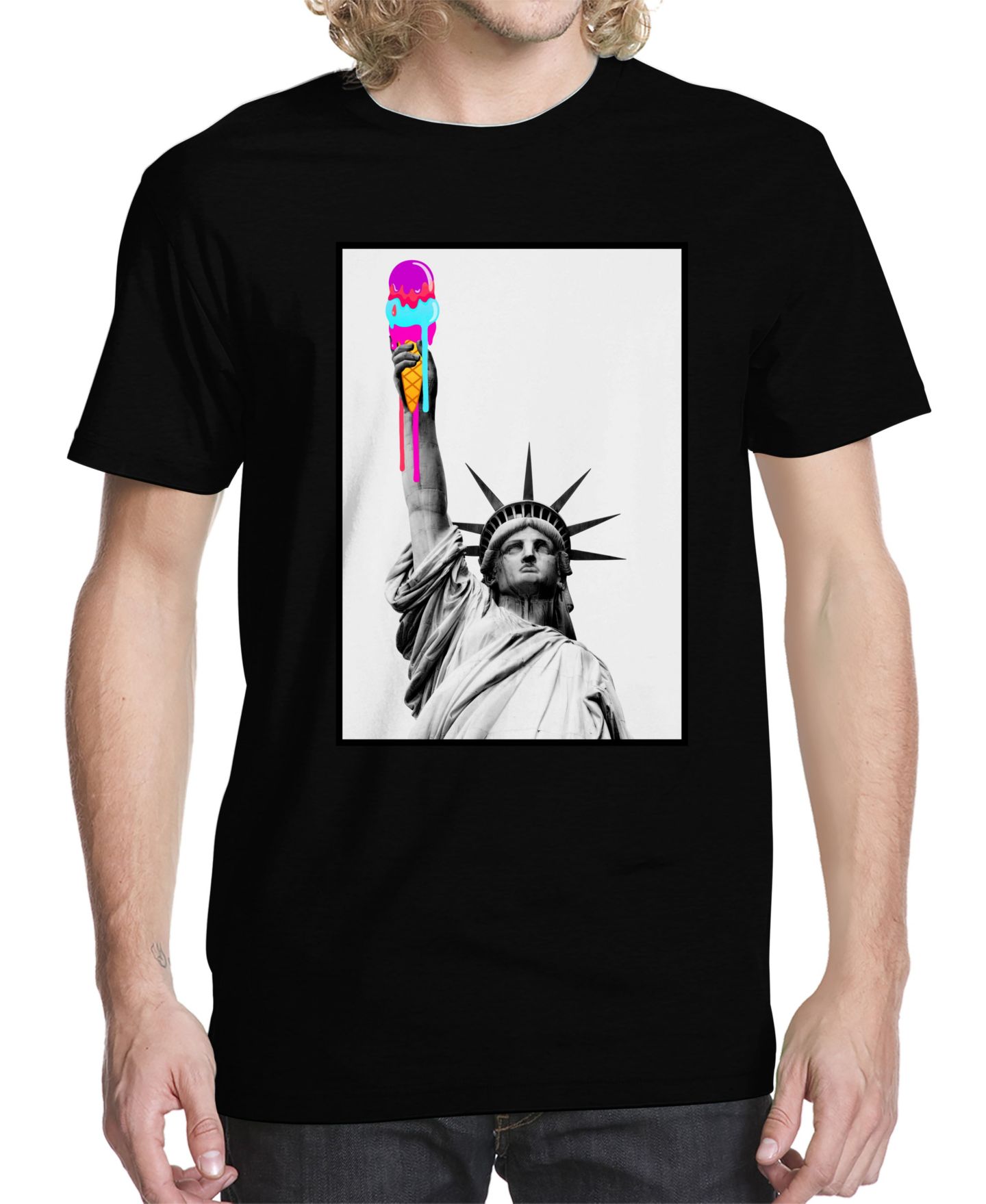 Мужская футболка Buzz Shirts Liberty Cream Graphic — фото 1