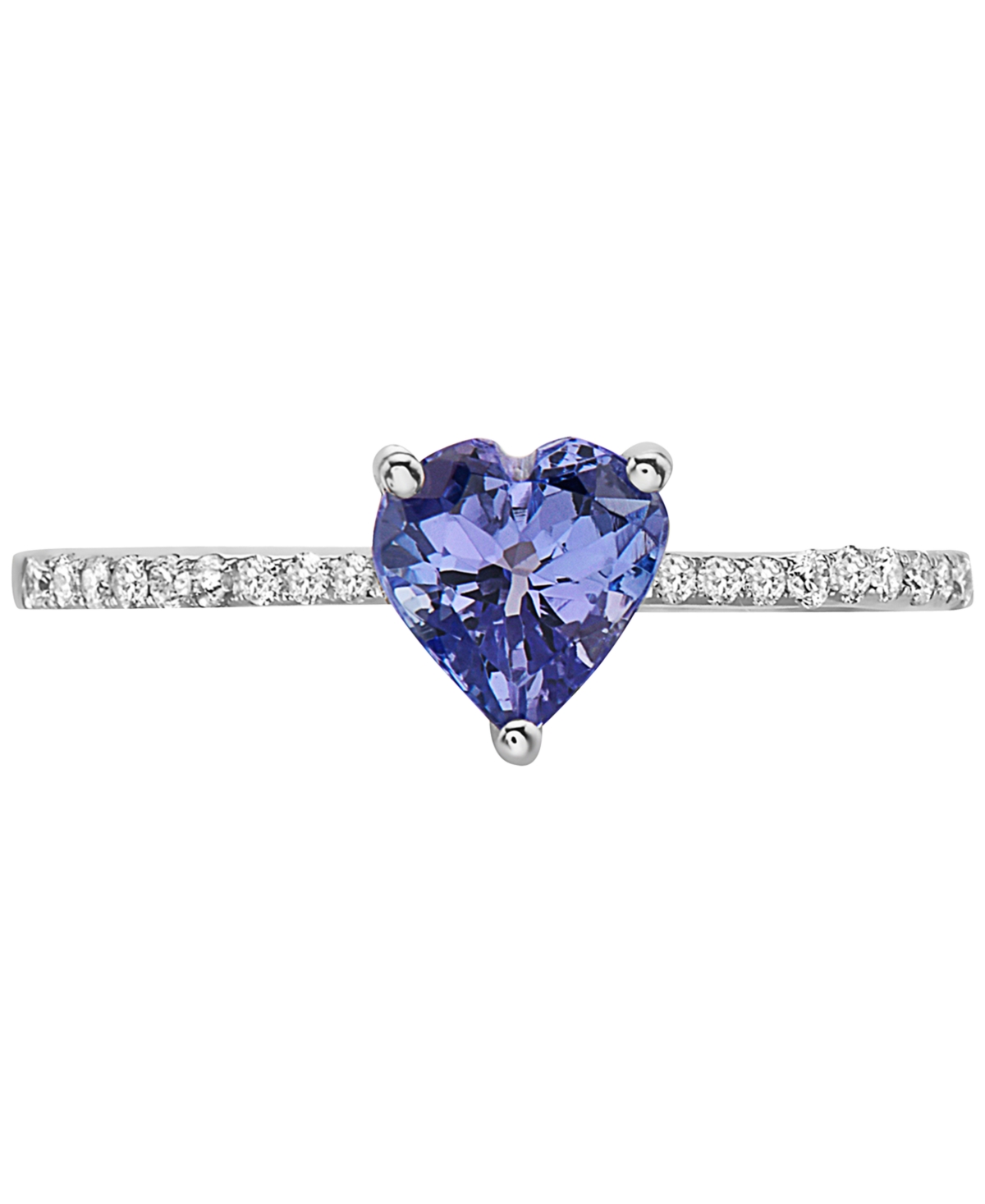 Effy(5/8 ct. t.w.) & Diamond (1/10 ct. t.w.) Heart Ring in Sterling Silver - Tanzanite