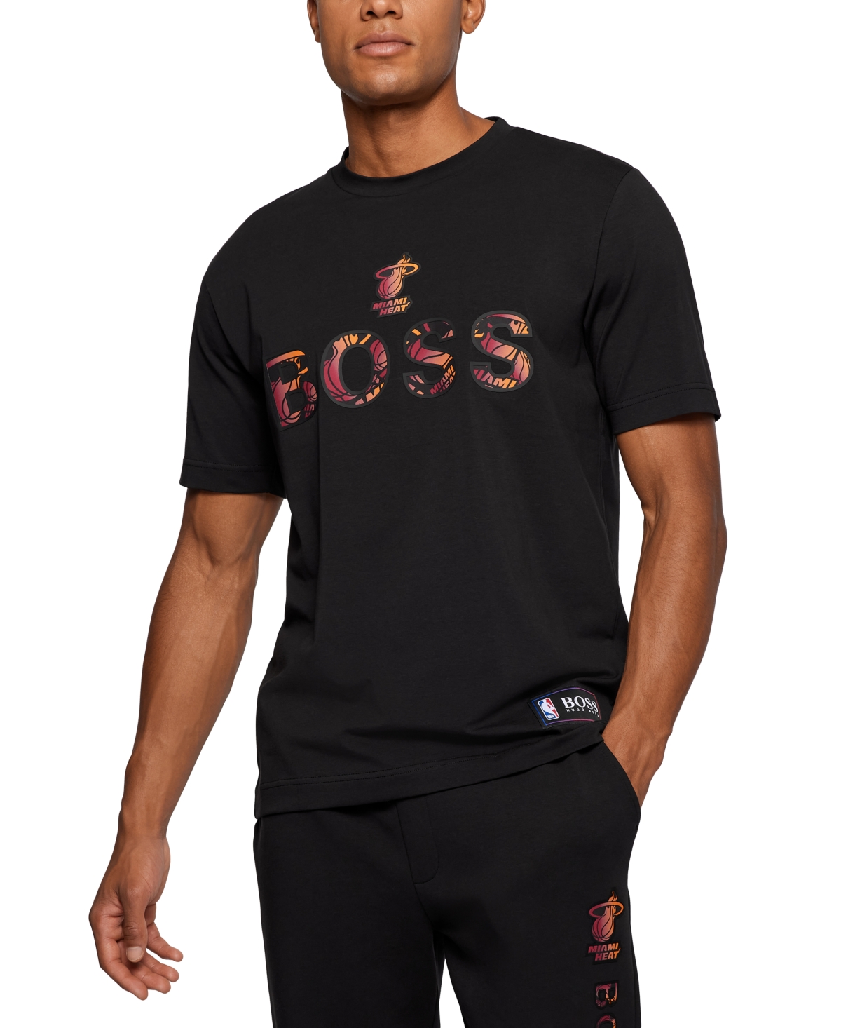 Boss Men's Nba Miami Heat Stretch-Cotton T-Shirt