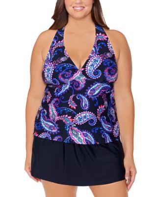 macys plus size tankini tops