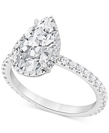 Certified Lab Grown Diamond Pear-Cut Halo Engagement Ring (2-1/2 ct. t.w.) in 14k White Gold