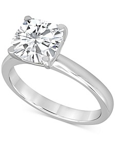 Certified Lab Grown Cushion-Cut Diamond Solitaire Engagement Ring (3 ct. t.w.) in 14k White Gold