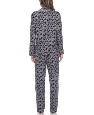 Women's 2 Piece Long Sleeve Heart Print Pajama Set