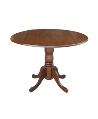 42" Dual Drop Leaf Table with 4 Cross Back Dining Chairs - 5 Piece Dining Set