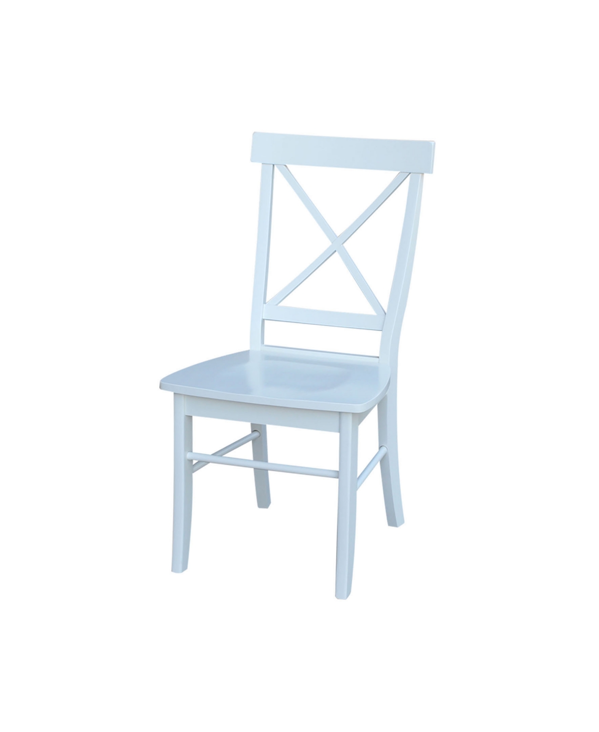 Dual Drop Leaf Table with 2 Cross Back Dining Chairs - 3 Piece Dining Set - White and Natural Table, White Chairs