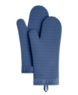 Ribbed Soft Silicone 2-Pc. Oven Mitt Set