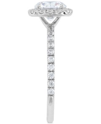 IGI Certified Lab Grown Diamond Halo Engagement Ring (1-1/2 ct. t.w.) in 14k White Gold