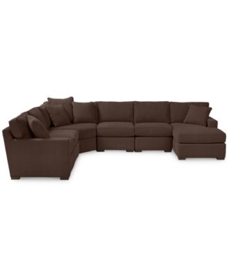 Radley Fabric 6-Piece Chaise Sectional with Wedge, Created for Macy's