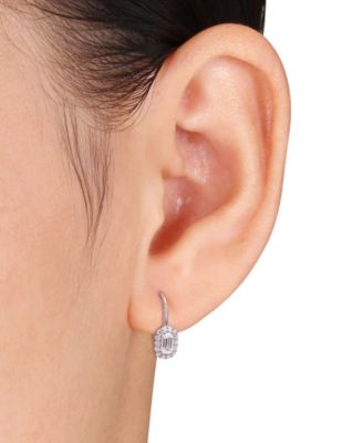Lab-Created Moissanite Leverback Earrings (4/5 ct. t.w.) in Sterling Silver