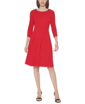 calvin klein three quarter sleeve dresses