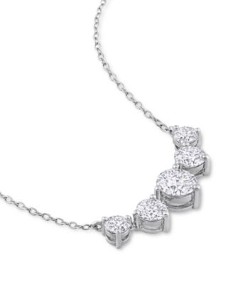 Lab-Grown Moissanite Graduated Five Stone 18" Statement Necklace (2-1/2 ct. t.w.) in Sterling Silver