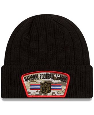 Men's NFL New Era Black 2021 Salute To Service Cuffed Knit Hat