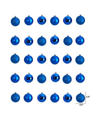 Holiday Christmas 30 Piece Shatterproof Ornament Set, 2.5"