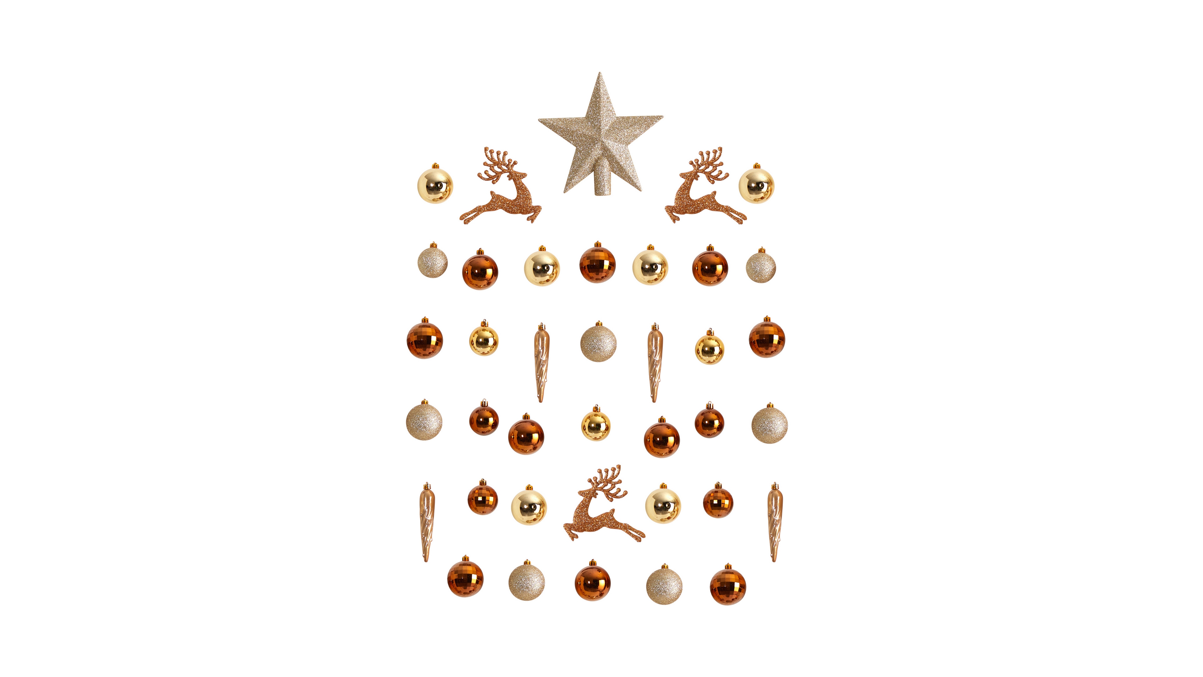 Holiday Christmas 40 Piece Lux Shatterproof Ornament Set