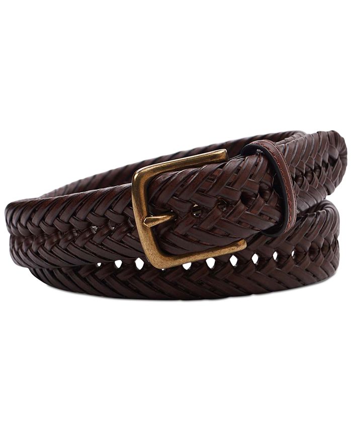 Tommy Men's Burnished Hand Lace Braided Belt -