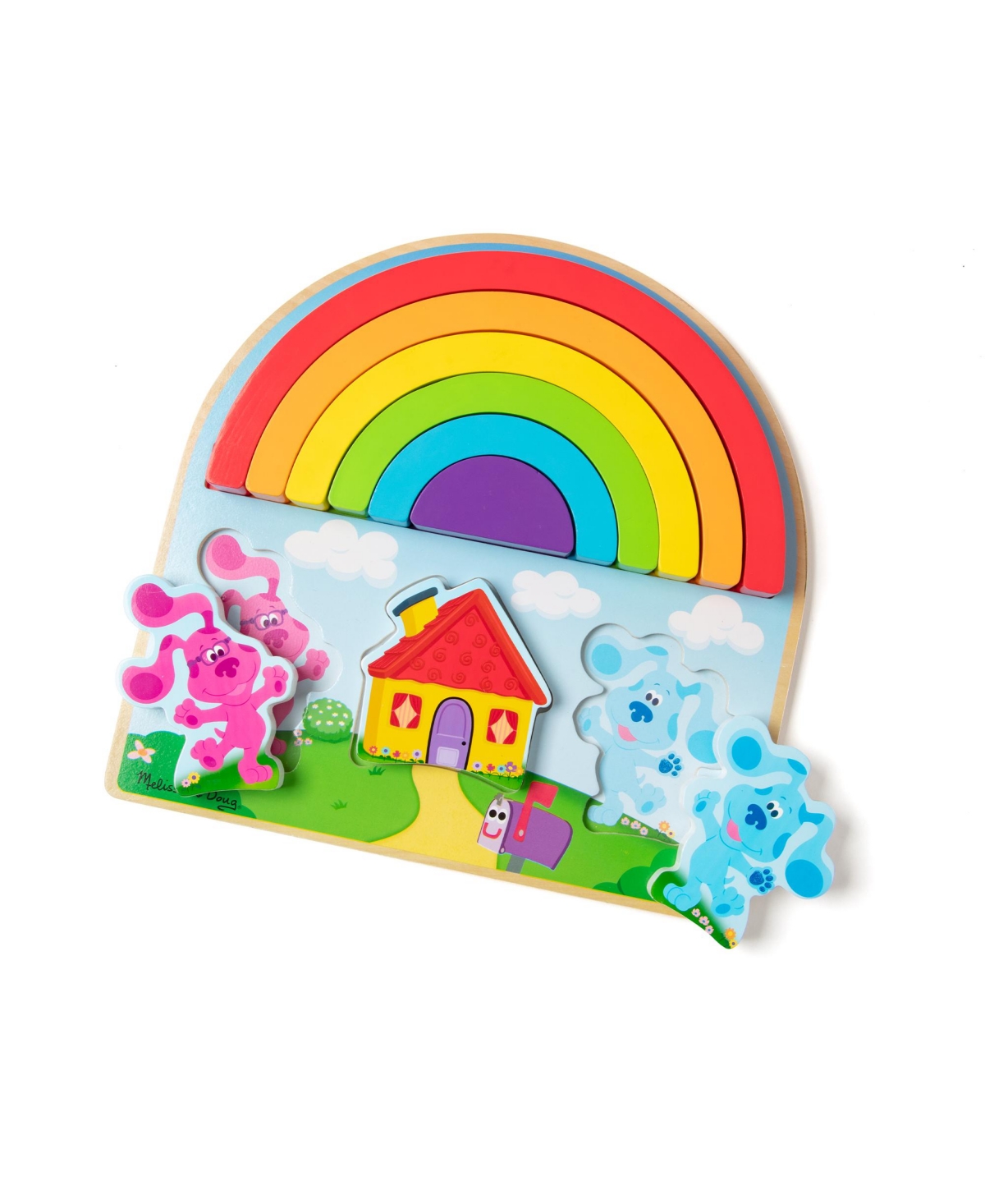Shop Melissa & Doug Blues Clues Rainbow Stacker Puzzle, Set Of 9 In No Color