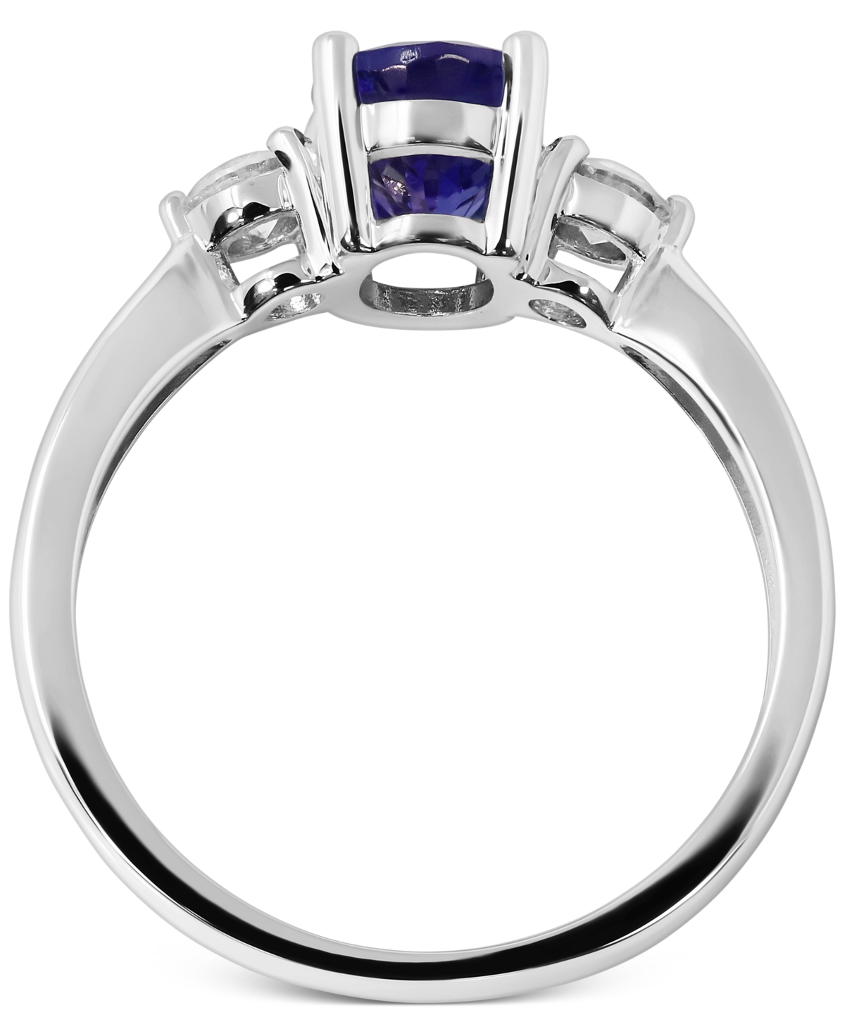 (1-1/2 ct. t.w.) & Diamond (1/4 ct. t.w.) Ring in 14k White Gold - Tanzanite