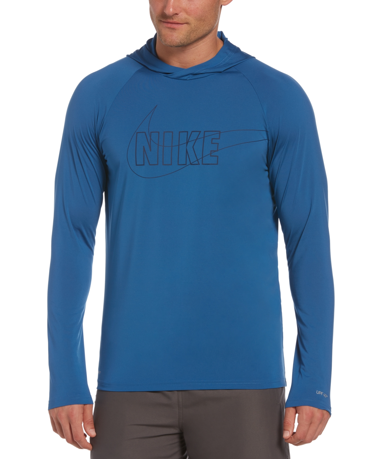 Nike Men's Logoprint Hooded Rash Guard In Dark Marina ModeSens