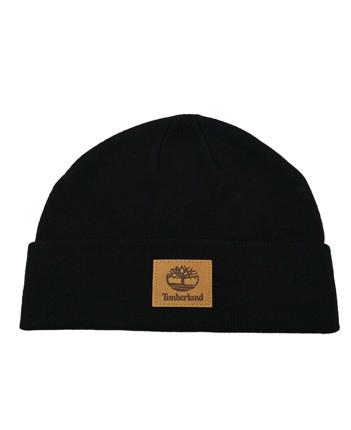 Timberland Women's Cuffed Beanie With Leather Patch In Black