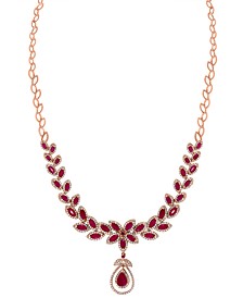 EFFY® Ruby (9-7/8 ct. t.w.) & Diamond (2-1/3 ct. t.w.) Fancy 14-1/2" Choker Necklace in 14k Rose Gold