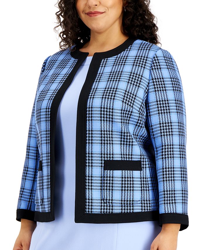 Kasper Plus Size Framed Plaid Jacket Macy's