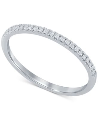 Macy's - Diamond Petite Pav&eacute; Band (1/10 ct. t.w.) in 14k Gold