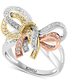 EFFY® Diamond Bow Ring (3/8 ct. t.w.) in 14k Tricolor Gold