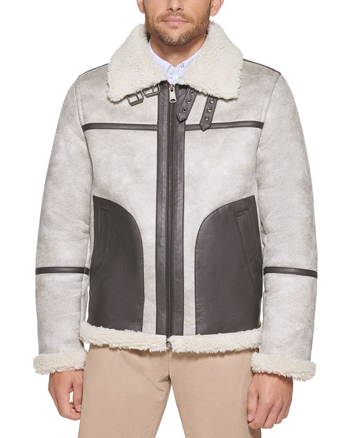 Tommy Hilfiger Men's Faux Leather Fleece-Lined Shortie Jacket