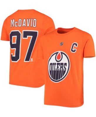 Youth Connor McDavid Orange Edmonton Oilers Player Name & Number T-Shirt