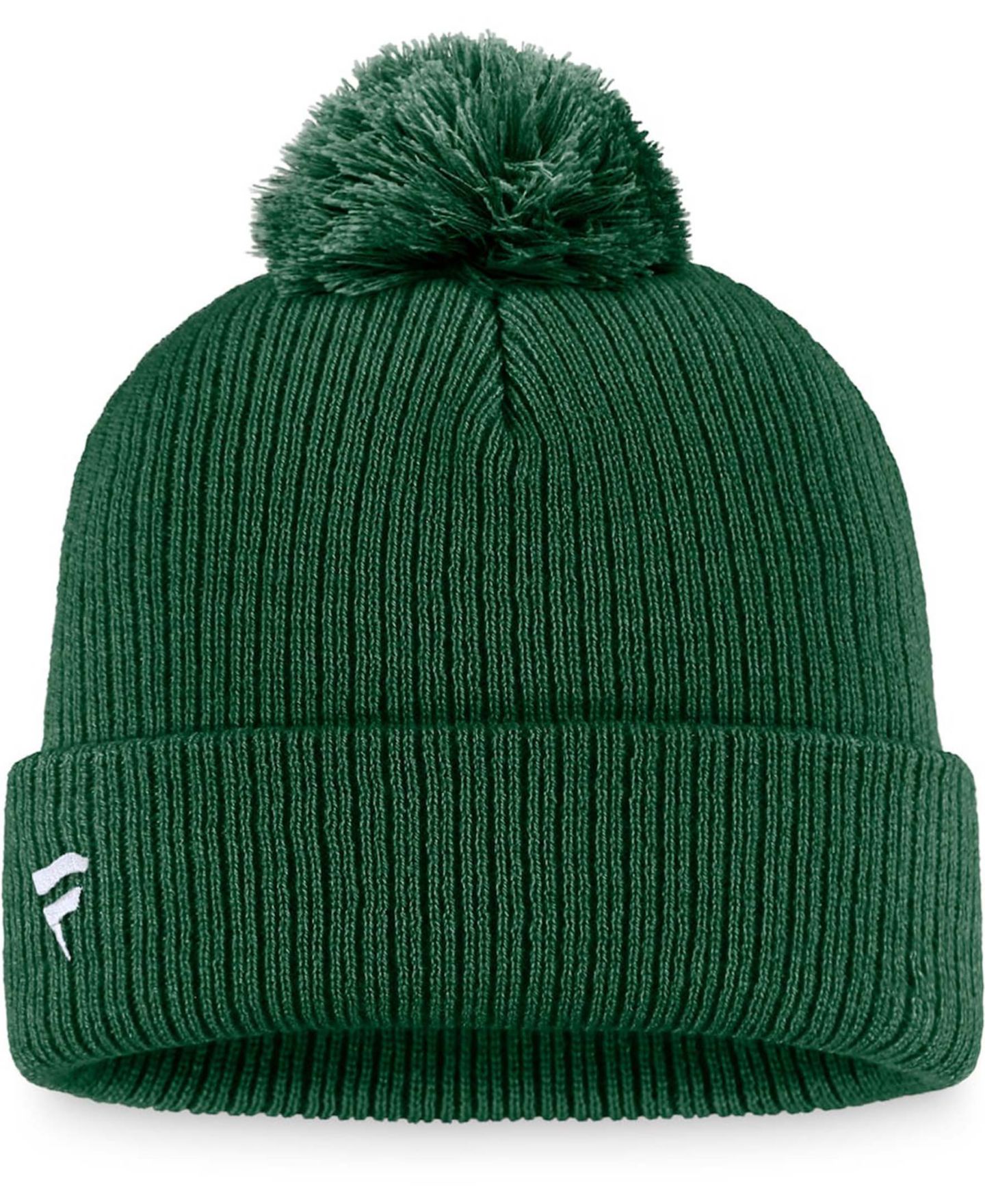 Мужская шапка Fanatics Green Minnesota Wild Core Primary Logo Cuffed Knit Hat with Pom — фото 3
