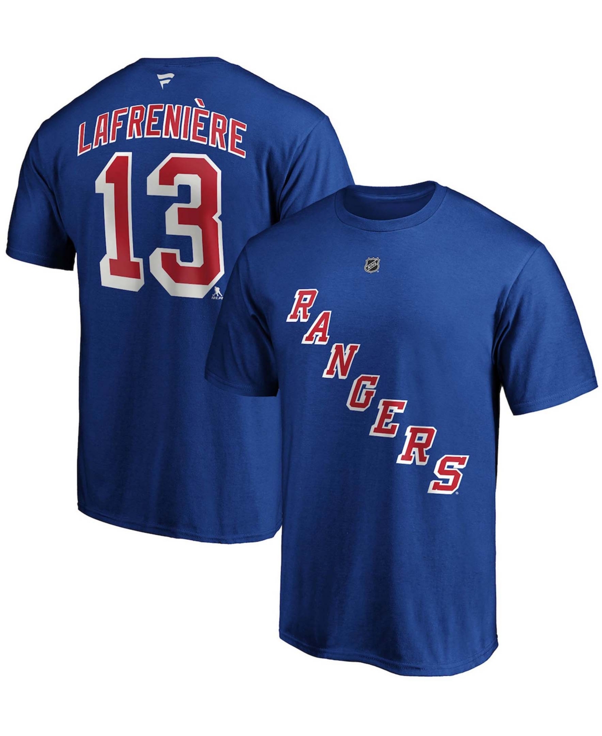 Men's Big and Tall Alexis LafreniereNew York Rangers Name Number T-shirt - Blue
