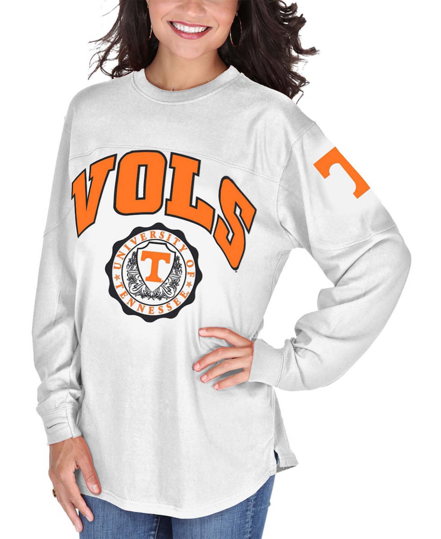Женская футболка Pressbox White Tennessee Volunteers Edith Long Sleeve — фото 3