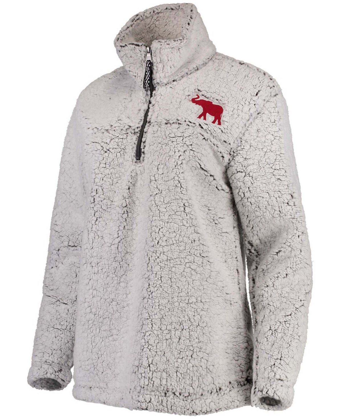Women's Gray Alabama Crimson Tide Sherpa Super-Soft Quarter-Zip Pullover Jacket - Gray