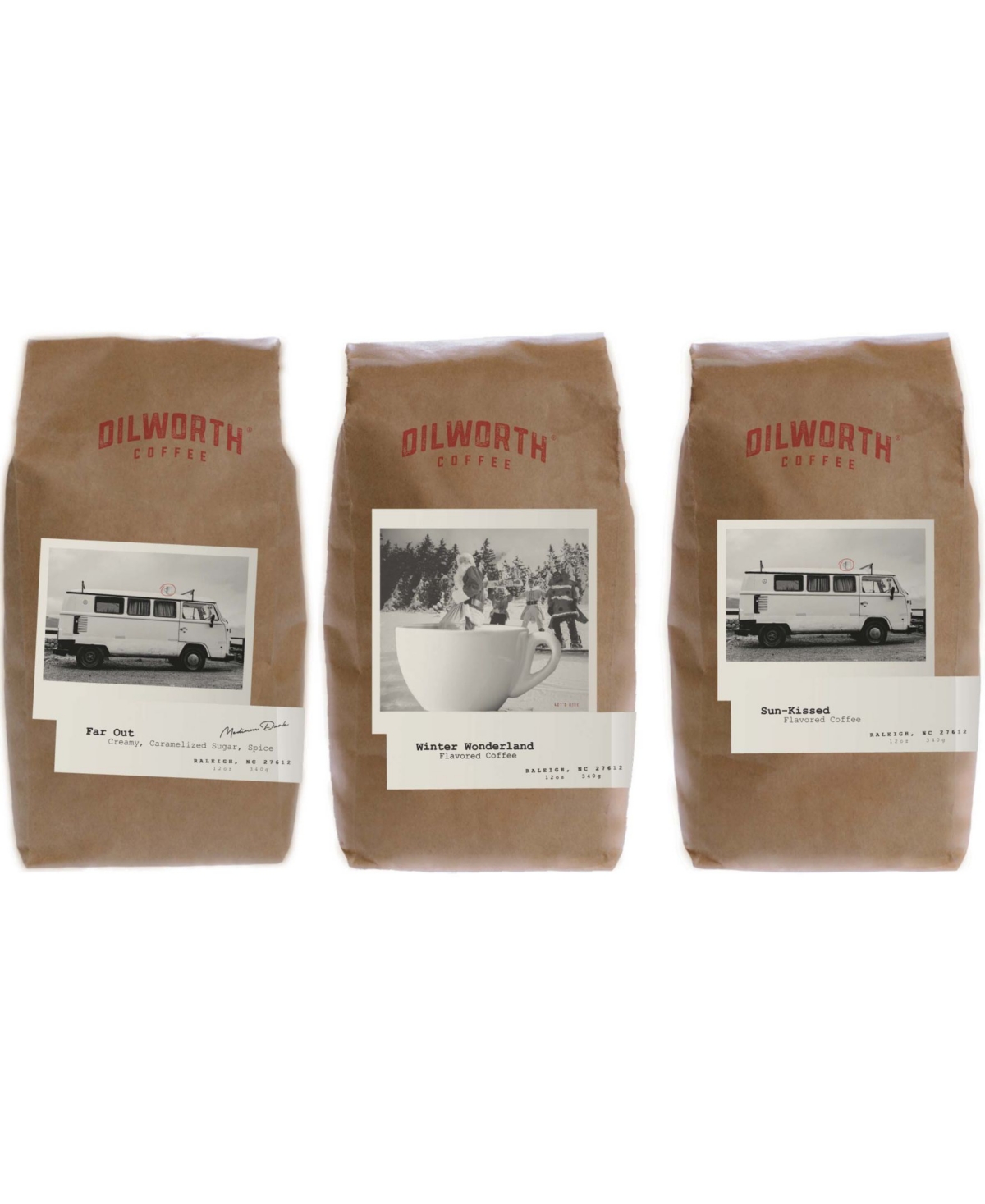 Dilworth Coffee Ground Coffee, Holiday Flavored Variety Coffee Bundle, 36 Ounces Pack
