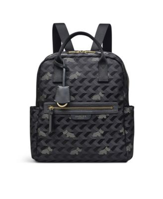 Radley London Women\'s Fins Bury Park Geo Dog Jacquard Small Zip Top Backpack Bag Thunder Grey Small Ziptop Crossbody | Finsbury Park AW23  main image 3