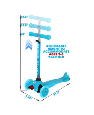 Rugged Racers Kids Scooter with Adjustable Height and LED Wheels