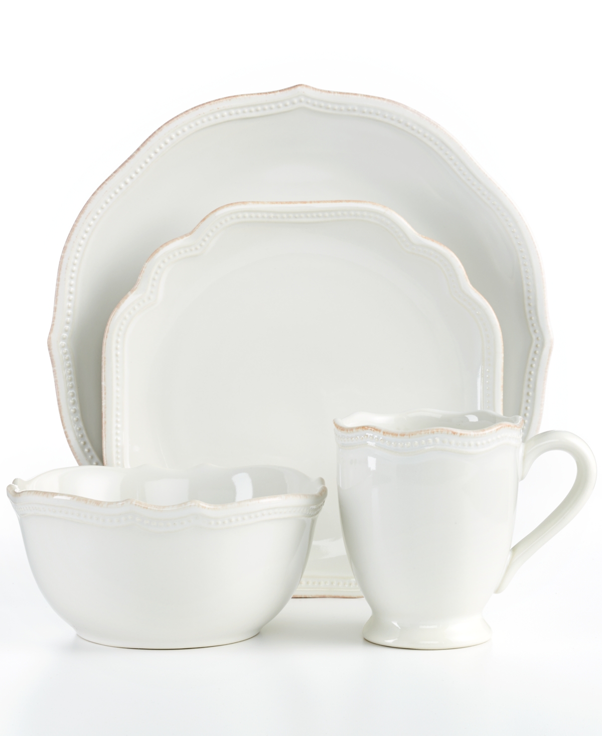 French Perle 4 Pc. Place Setting - WHITE
