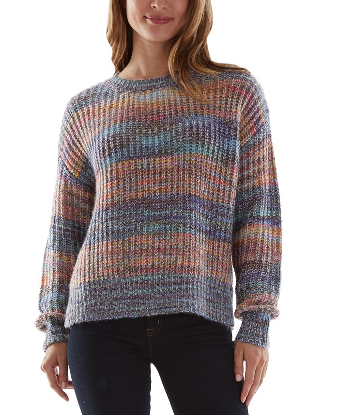 BCX Multi-Colored Dropped-Shoulder Sweater - Macy's