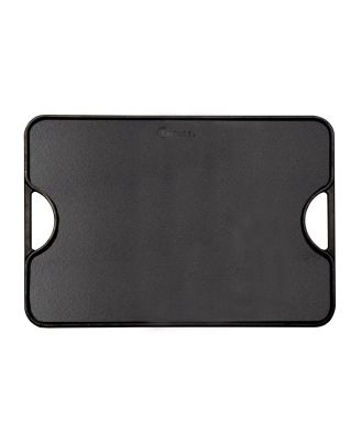 Large Rectangular Reversible Cast Iron Griddle, Solid, 20" x 14", Seasoned