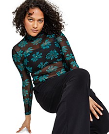 Women's Printed Mesh Top, Created for Macy's