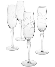 Etched Floral Champagne Flutes, Set of 4, Created for Macy's
