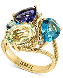 EFFY® Multi-Gemstone (6-3/4 ct. t.w.) & Diamond (1/20 ct. t.w.) Ring in 14k Gold
