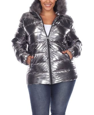 plus size metallic coat