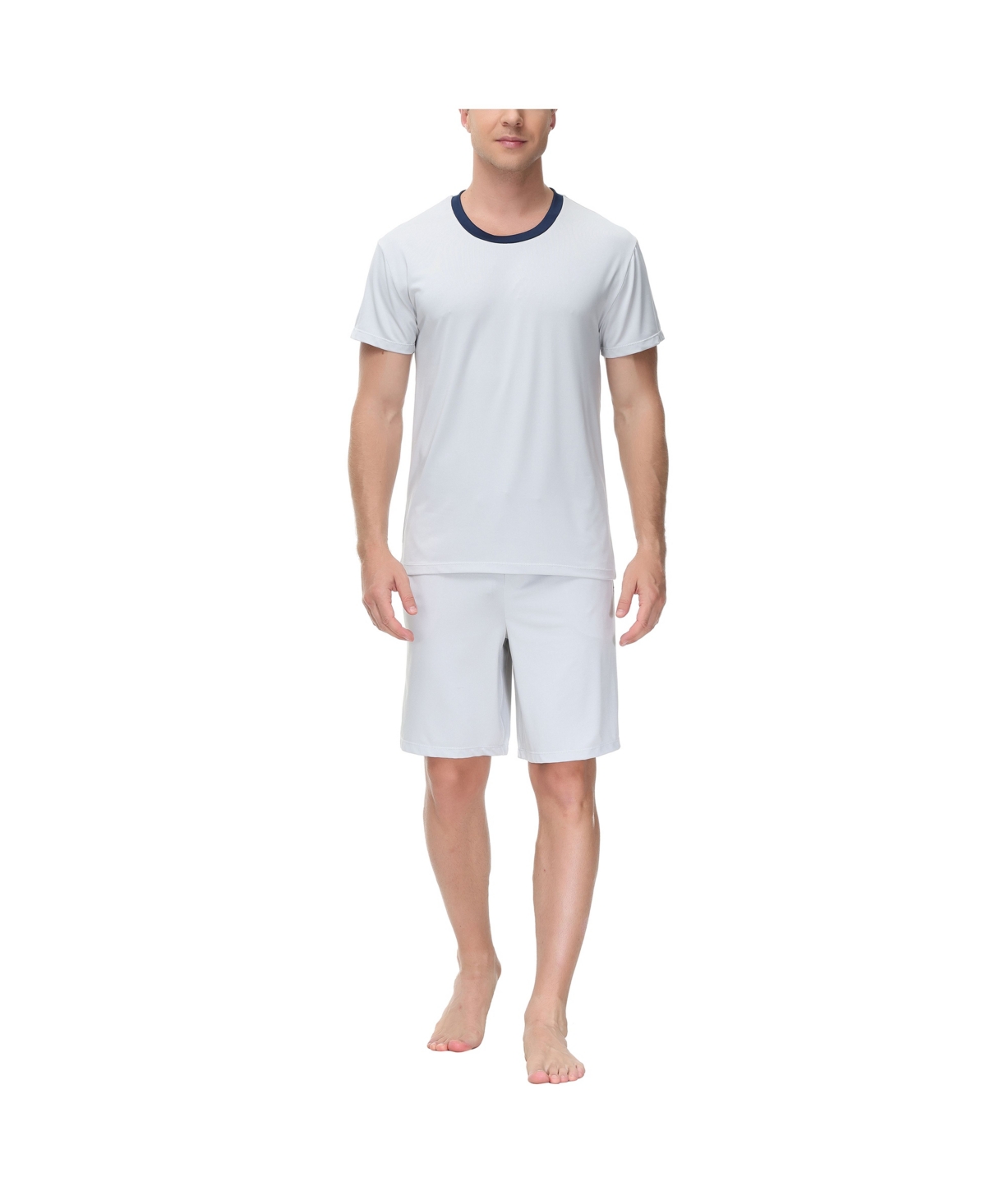 Men's Moisture-Wicking Crewneck T-Shirt & Shorts Pajama Set - Red