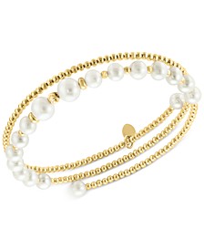 EFFY® Cultured Freshwater Pearl (4-1/2 - 6mm) Coil Bracelet in 14k Gold