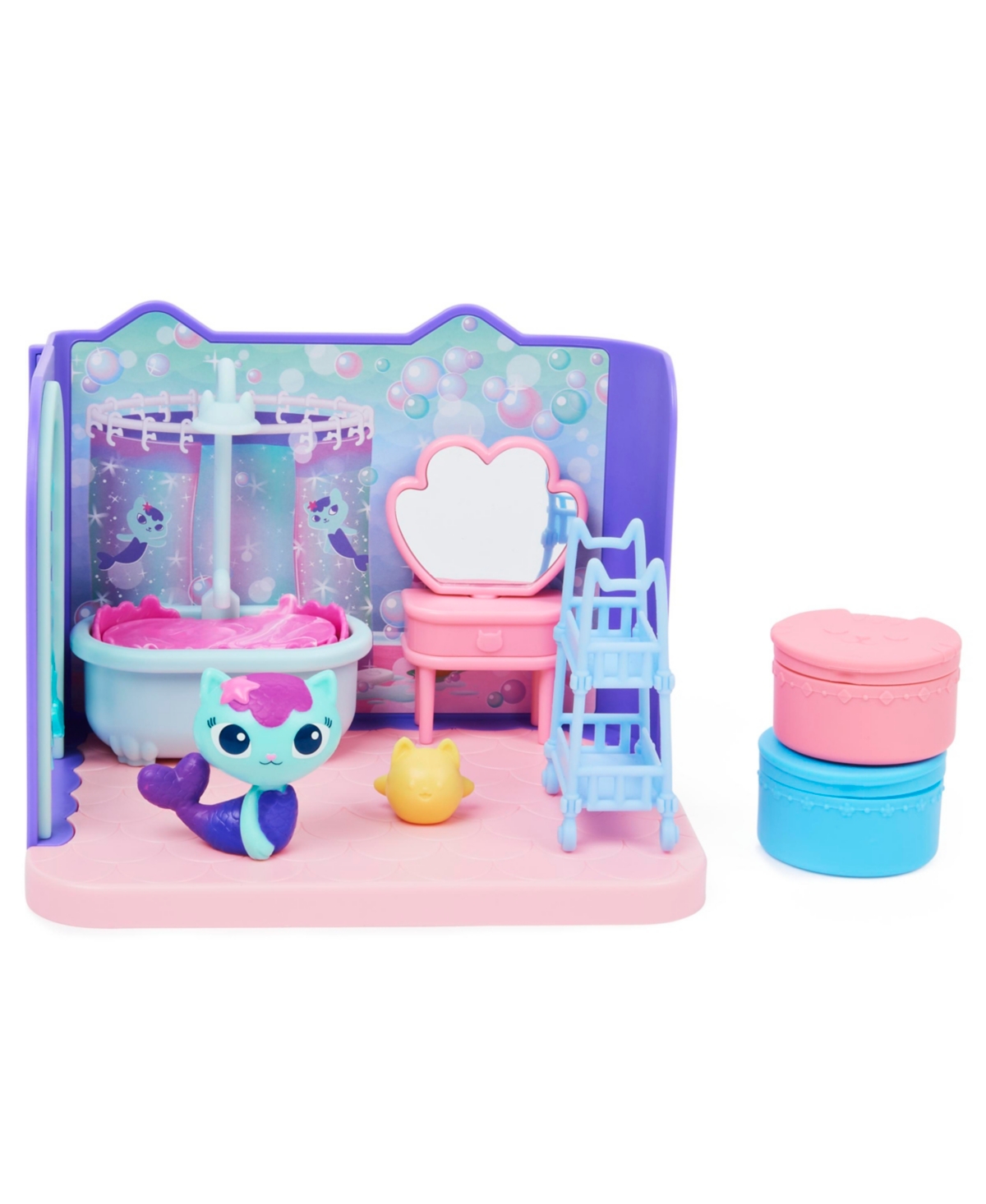 Gabby's Dollhouse Primp and Pamper Bathroom with MerCat Figure